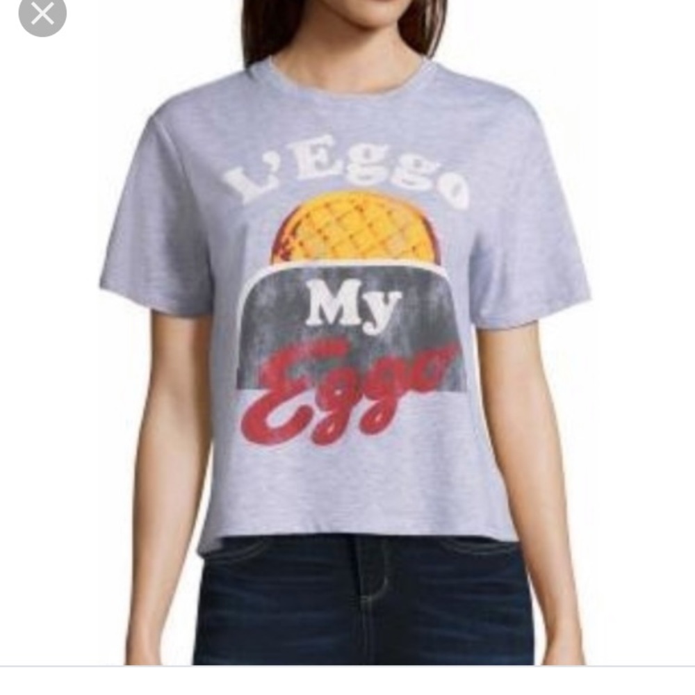 L’EGGO MY EGGO CROPPED GRAY COTTON LARGE TEE